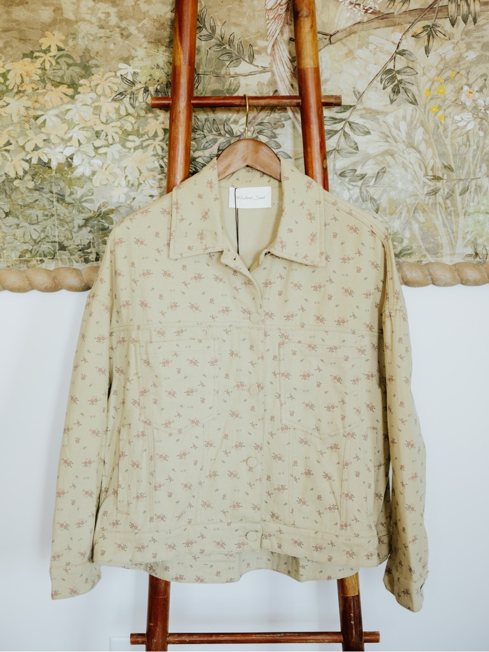 Floral Back Pleated Jacket NWT